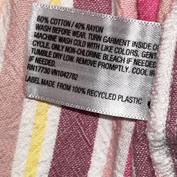 Cat & Jack Girls Striped Sleeveless Ruffle Hem Button-Front Top L (10/12) 1689 - Picture 4 of 4